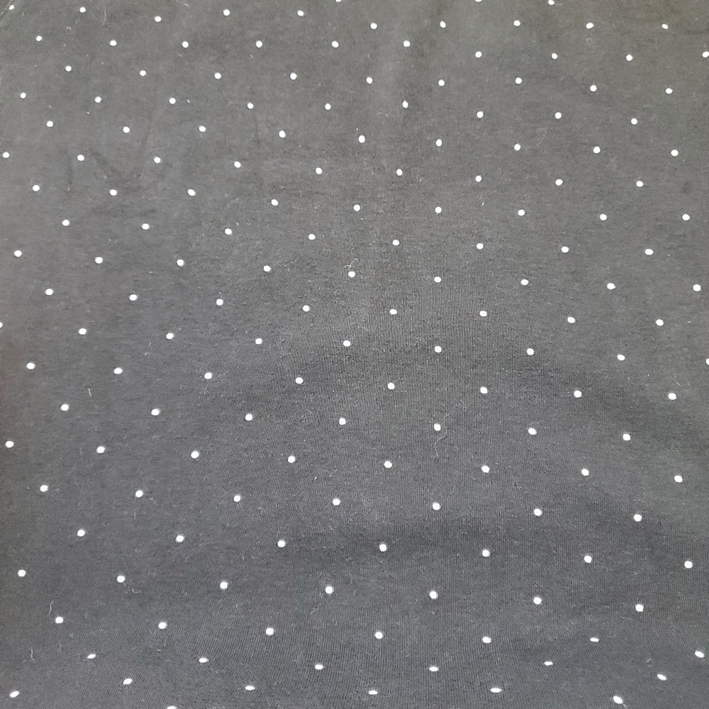 Black and White Polka Dot Babydoll Tee Shirt Cotton Stretch Ruffle Edges